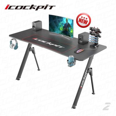 China Adjustable Modern Adjustable LED Gaming Desk LED Gaming Desk Hotsale RGB Design Desktop Icockpit Optional Gaming Table PC Desk Light(Other) for sale