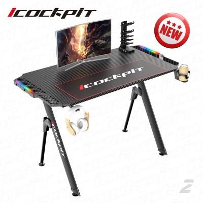 China Latest Modern E-sports Computer Gaming Desk Table Office Physical Channels Home Office Computer Gaming Table (Other) RGB Adjustable Icockpit Small for sale