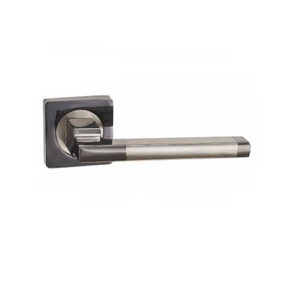 China Modern Design Aluminum Alloy Modern Door Handle with Square Rosette for Interior Door for sale