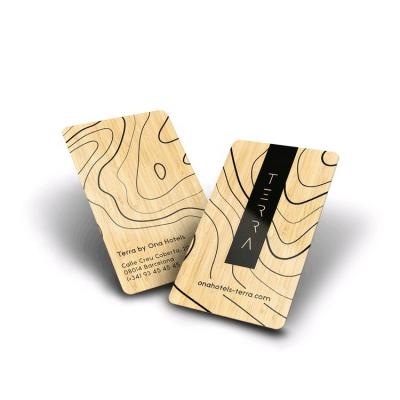 China Waterproof/Waterproof Customize Wooden Business Card Bamboo Bamboo Business Card With Holder Box for sale