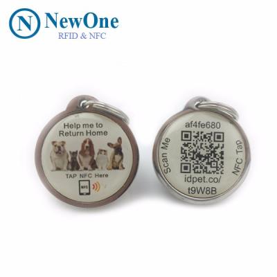 China Access control free samples stick waterproof nfc pet id collar tag with unique QR code epoxy nfc tag for sale