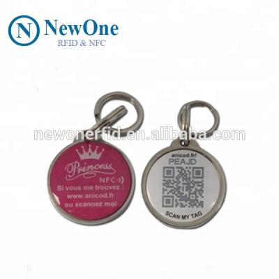 China MINI TAG 2021 Most Popular Epoxy Pet ID Tag With NFC Chip And QR Code for sale