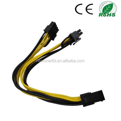 China For Bitcoin Mining Alibaba PCIe 6 Pin 2018 to Dual 8 Pin PCI-e 6p 6+2 Pin Connectors Graphics Card to 6+2 p Power Cable for sale