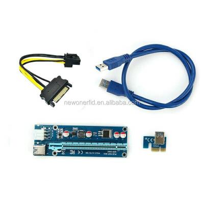 China For bitcoin mining VER006c PCI-E 16x to 1x riser card with 60cm USB 3.0 cable and PCIe 6 Pin to SATA power cable - GPU for sale