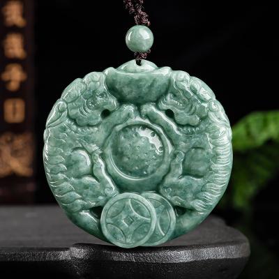 China Men's and women's jade genuine ethnic natural tiger jadeite pendant general wholesale DW51 for sale