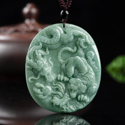 China Ethnic genuine natural jadeite the twelve zodiac signs dragon tiger men's and women's jade pendant general wholesales DW08 for sale