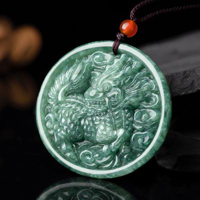 China Ethnic Genuine Natural Jadeite Kirin Men's and Women's Jade Pendant General Wholesale DW40 for sale