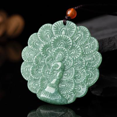 China Men's and women's jade genuine ethnic natural jadeite peacock pendant general wholesale DW41 for sale