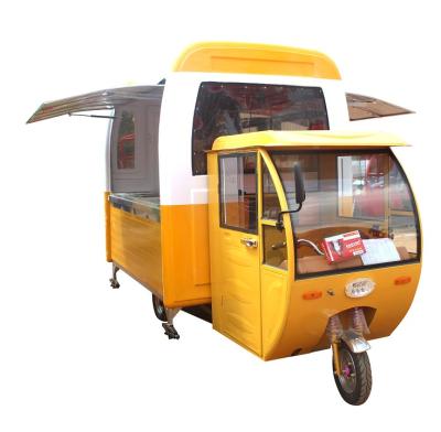 China Three wheeled mobile best snack factory price street fast food cart motorcycle/three wheeled food truck for sale