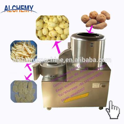 China 3-in-1 Potato Peeling Slicing Machine Potato Chips Cutter for sale