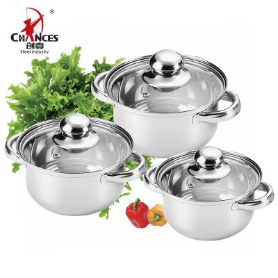 China Sustainable Stainless Inox German Cookware 6pcs Sets for sale