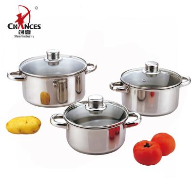 China Inox Stainless Steel Sustainable German Induction 6Pcs Cookware for sale