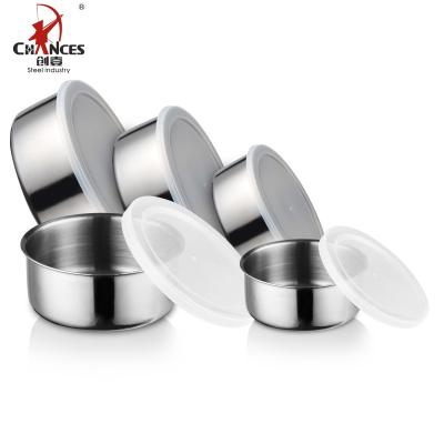 China Freshness Preservation 5Pcs Stainless Steel Food Container With PP Lid for sale