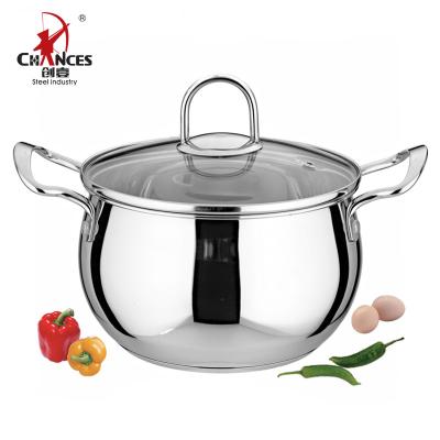 China Sustainable Belly Form Stainless Steel Casserole for sale