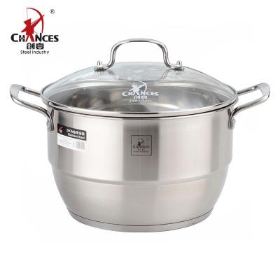 China Sustainable Steel Cookware Kitchen Pot With Steamer for sale