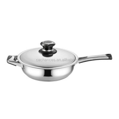 China 24cm Custom Stainless Steel Sustainable Frying Pan for sale