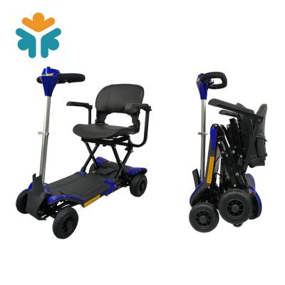 China Wholesale Disabled Elderly Used Portable 4 Wheel Folding Electric Scooter With 6in/7in Seat for sale