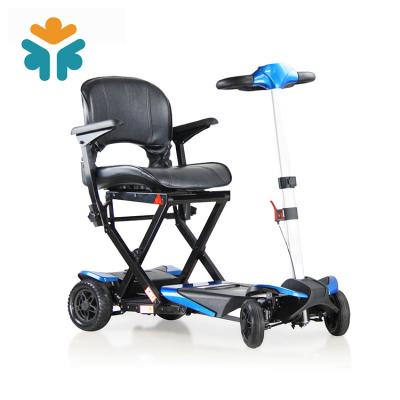 China Intelligent Four Wheel Portable Travel Disabled Folding Mobility Scooter 6 in / 7 in for sale