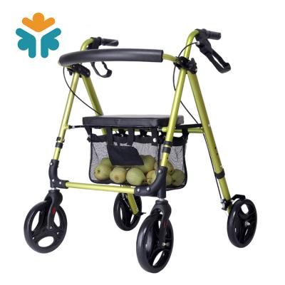 China Titanium Aluminum Lightweight Foldable Forearm Walker Rollator With Aluminum Alloy Padded Seat for sale