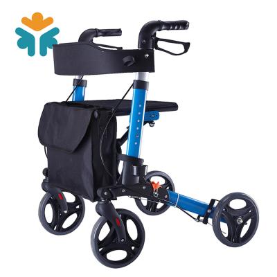 China Titanium Aluminum Alloy Cheap Lightweight Foldable Adult Aluminum Hospital Rollator Walking View for sale