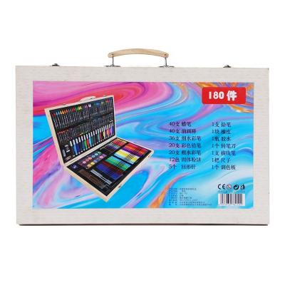 China Pin 180 Pieces of Luxury Wooden Box Painting Art Set Creative Gift Box for Artist Beginners Kids Adults for sale