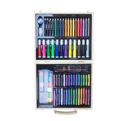 China Drwing 80pcs Back To School Children Drawing Water Color Painting Pencil Crayons Wooden Box Art Set for sale