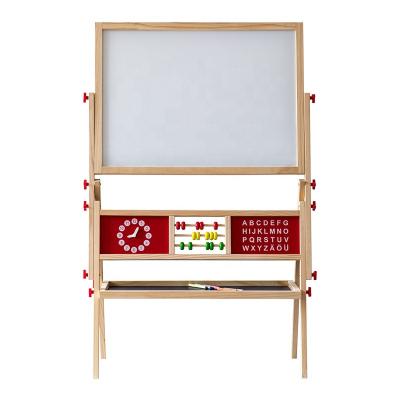 China DIY Paint Wooden Chalkboard Household Children's Drawing Board Adjustable Standing Easel Painting Drawing Board for sale