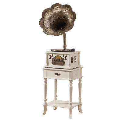 China FUNCTION: Best Selling Quality Vinyl Records Turntable Vinyl Player Wooden Box Antique Phonograph With Copper Horn for sale