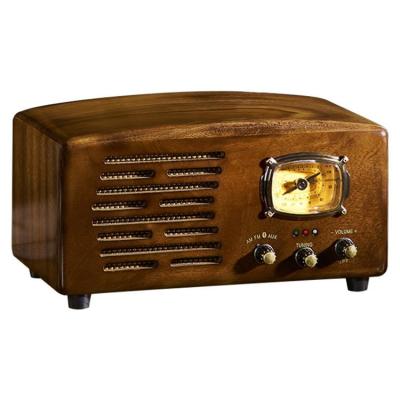 China Music Play Oldest Fashionable Type Solid Wood Analog Home Radio With Stereo Speaker USB TF Slot for sale