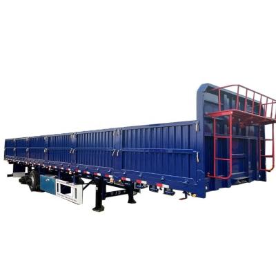 China High quality three axle 80 ton truck trailer side wall drop deck barrier cargo stake semi trailer for sale for sale