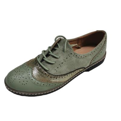 China CUSHIONING ladies friend high quality women flat platform lace up dress ladies casual shoes, green color for sale