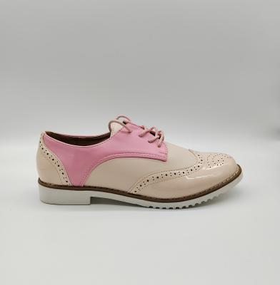 China CUSHIONING Ladies Friend High Quality Women Platform Flat Lace Up Dress Ladies Casual Shoes, PINK COLOR for sale