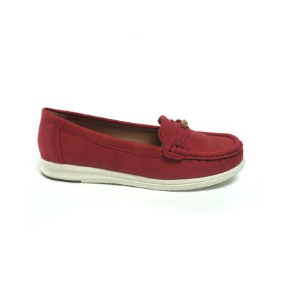 China Daily wholesale customization of ladies fashion work casual shoes flat red loafer shoes for sale