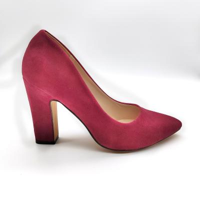 China Fashion Trend High And Thick Heel 7.5 Suede Slip On Fashion Shoes For Lady for sale