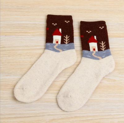 China warm winter women lady fashion soft dress wool socks manufacture for sale