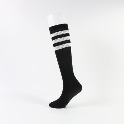 China Cotton Student Black Sexy Young Knee High Woman Stripe Tube Girls Knee Socks for sale