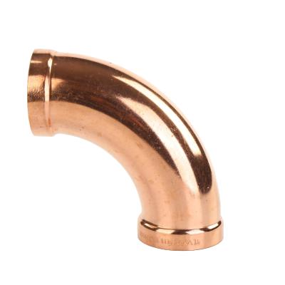 China 90 degree copper refrigeration tube to copper long radius elbow to plumb pipe for sale