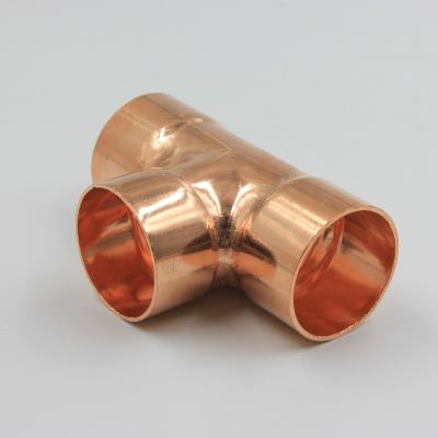 China Refrigerant Tee Equal Reduction Tee End CXCXC ASME B 16.22 Supply Copper Pipe Fittings For Tubing for sale