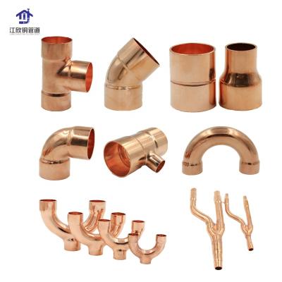 China tee elbow connector reducer fitting adapter casting hardware copper pipe tube fitting fitting copper welding equal for sale