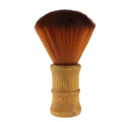 China Wooden+nylon Barber Neck Face Duster Brush Soft Nylon Hair Cleaning Brush Salon Household Hair Sweep Brush Cleaning Hair Brush for sale