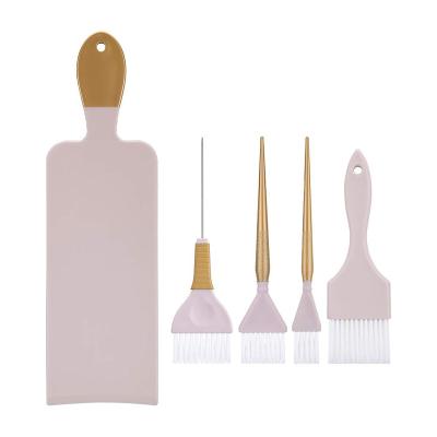 China Hair Dye Plastic Tool Balayage Coloring Kit for Salon with 4pcs Hair Color Brush and 1 Pcs Tinting Spatula for sale