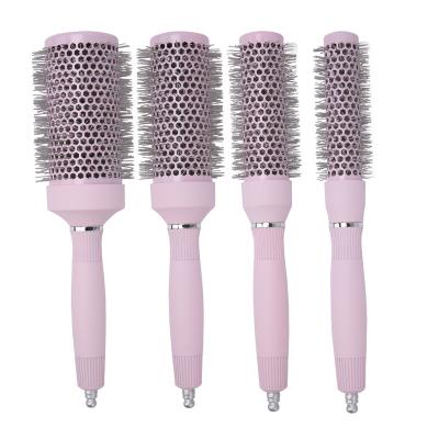 China Salon Round Thermal Ceramic Brush Set for Curling Drying, Nano Heated Large Round Barrel Ionic Hair Brush-4 Different Sizes for sale