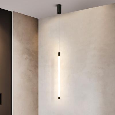 China New Minimalist Bedside Led Pipes Lamp DIY Simple Droplight Long Hanging Round Tubes Pendant Chandelier For Dining Room for sale