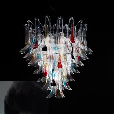 China One-stop modern custom design luxury glass chandelier bespoke art glass interior decoration project grand ceilling light for hotel lobby for sale