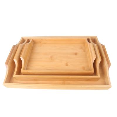 China Eco-friendly bamboo serving tray bamboo tray household wholesale tea set bamboo tea tray for sale