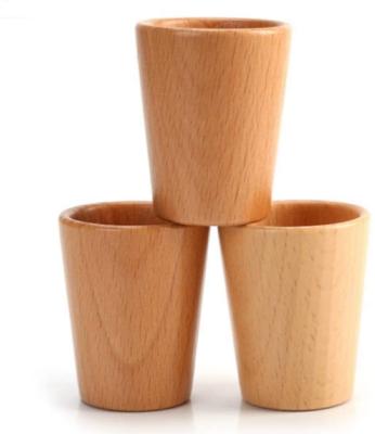 China Viable Cup Japanese Wooden Tea Cups 2Pack Traditional Japanese Wooden Sake Cups for sale