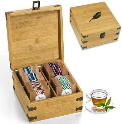 China 100% Handmade Craft Large Sustainable Bamboo Wooden Tea Box Big Organizers 14