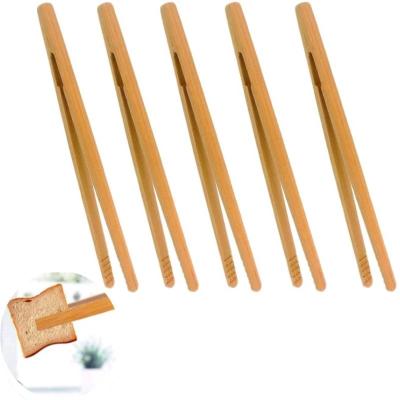 China Viable Bamboo Tongs Mini 5pcs 7 Inch Toaster Clip Bamboo Tweezers Tea Tongs For Cooking Bread Pickles for sale