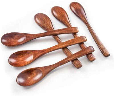 China 6PCS Viable Small Wooden Soup Spoon Serving Spoon Wooden Spoon Teaspoon For Dirty Coffee Tea Jam 6