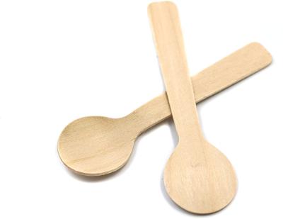 China Mini Kitchen Wooden Disposable Disposable Wooden Spoon 3.9 Inch Dessert Spoons Pack Of 100 Spoons for sale